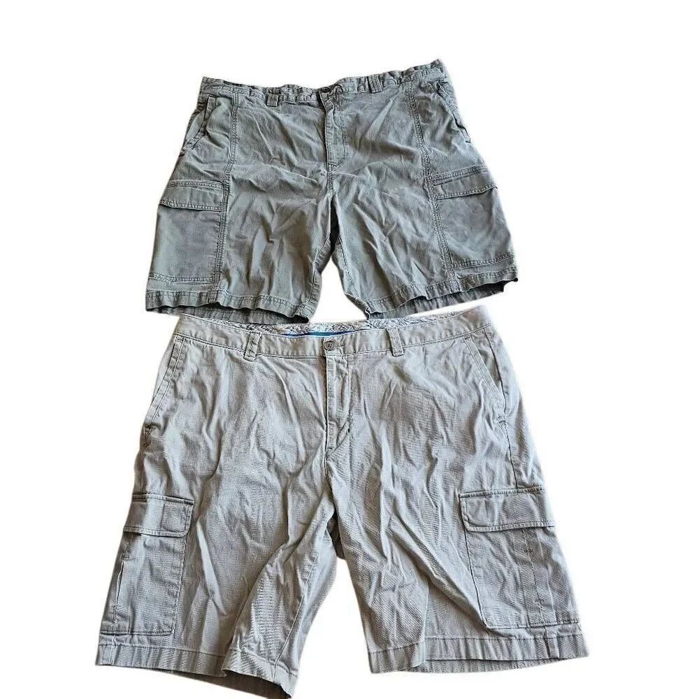 Tommy bahama mens Sz 42 wash green and beige cargo shorts 2 bundle